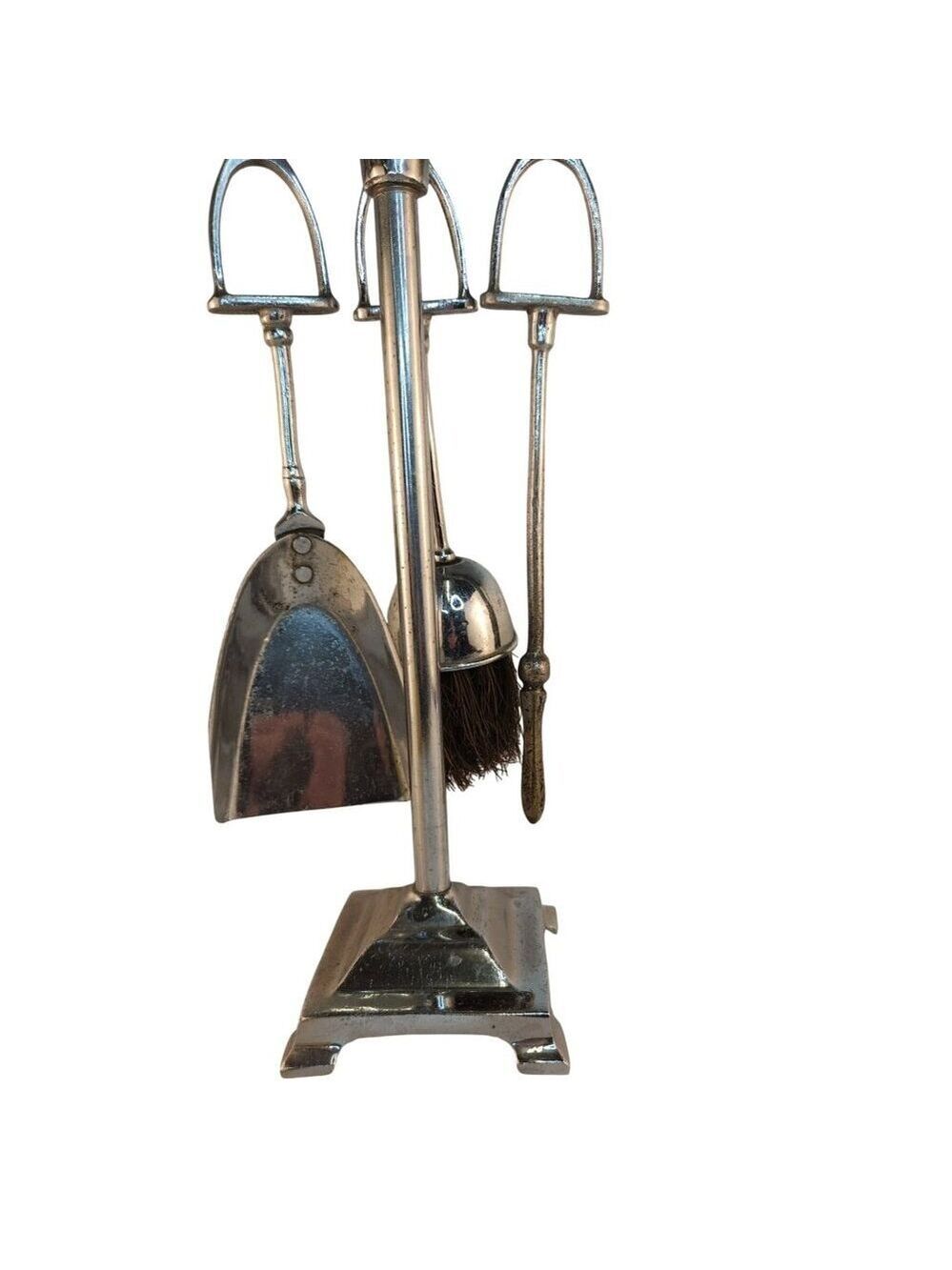 Vintage Chrome Horse Fireplace Tool Set Western Equestrian Decor - Picture 8 of 16